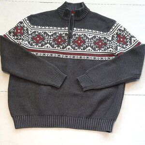 Men's Izod Front Quarter Zip Sweater Size XL